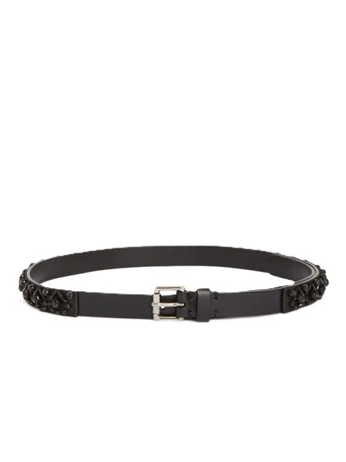 cintura h cm.2 c/nastro ricamato P.a.r.o.s.h. | D040512RLOUBELT013 NERO